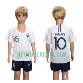Camiseta de fútbol Francia Mbappe 10 Niño 2ª equipación Mundial 2018